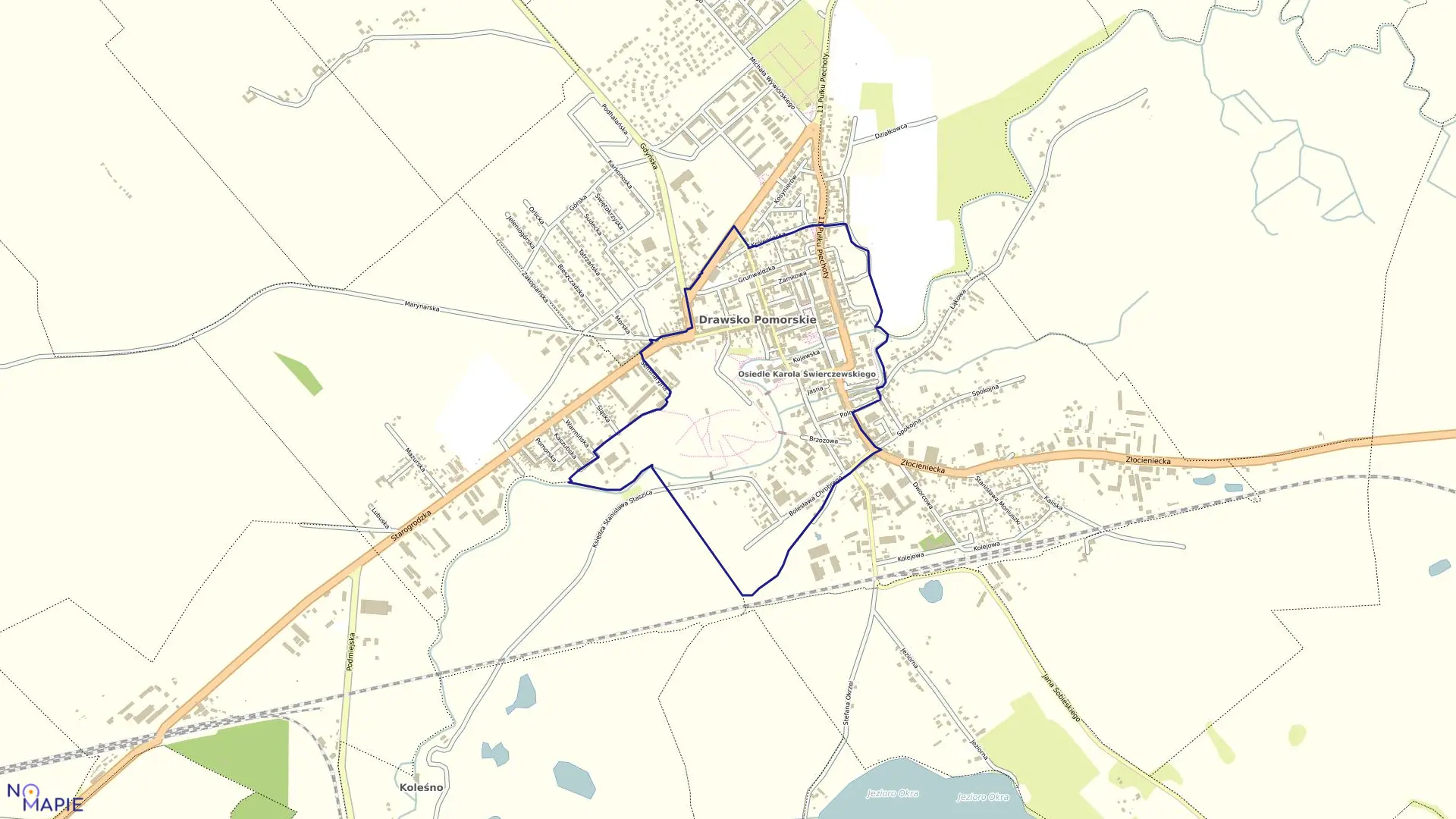 Mapa obrębu Drawsko Pom.-11 w gminie Drawsko Pomorskie