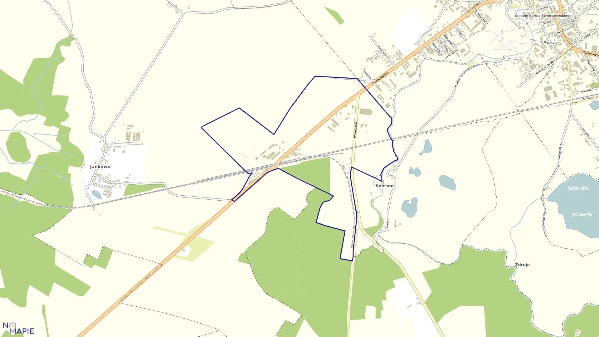 Mapa obrębu Drawsko Pom.-14 w gminie Drawsko Pomorskie