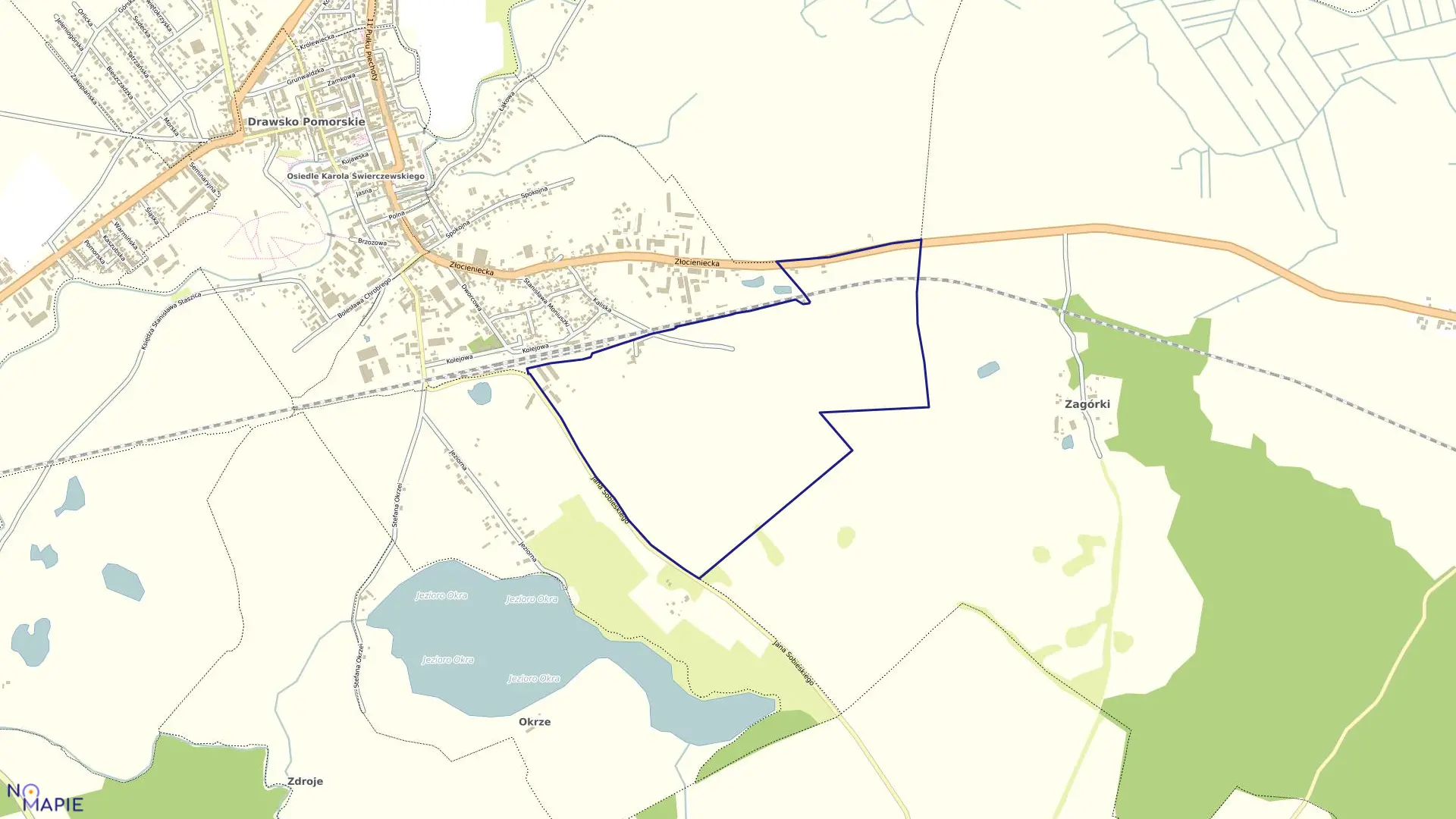 Mapa obrębu Drawsko Pom.-19 w gminie Drawsko Pomorskie