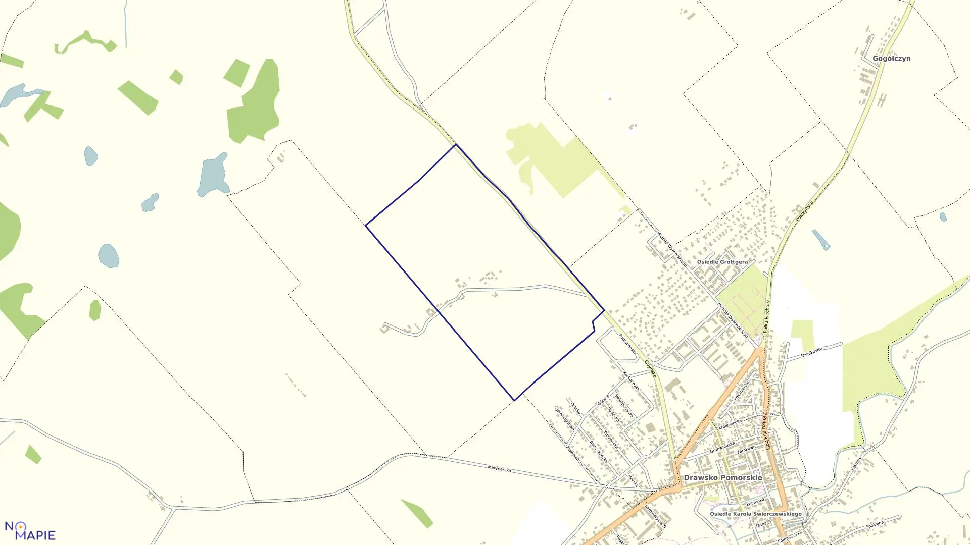 Mapa obrębu Drawsko Pom.-5 w gminie Drawsko Pomorskie