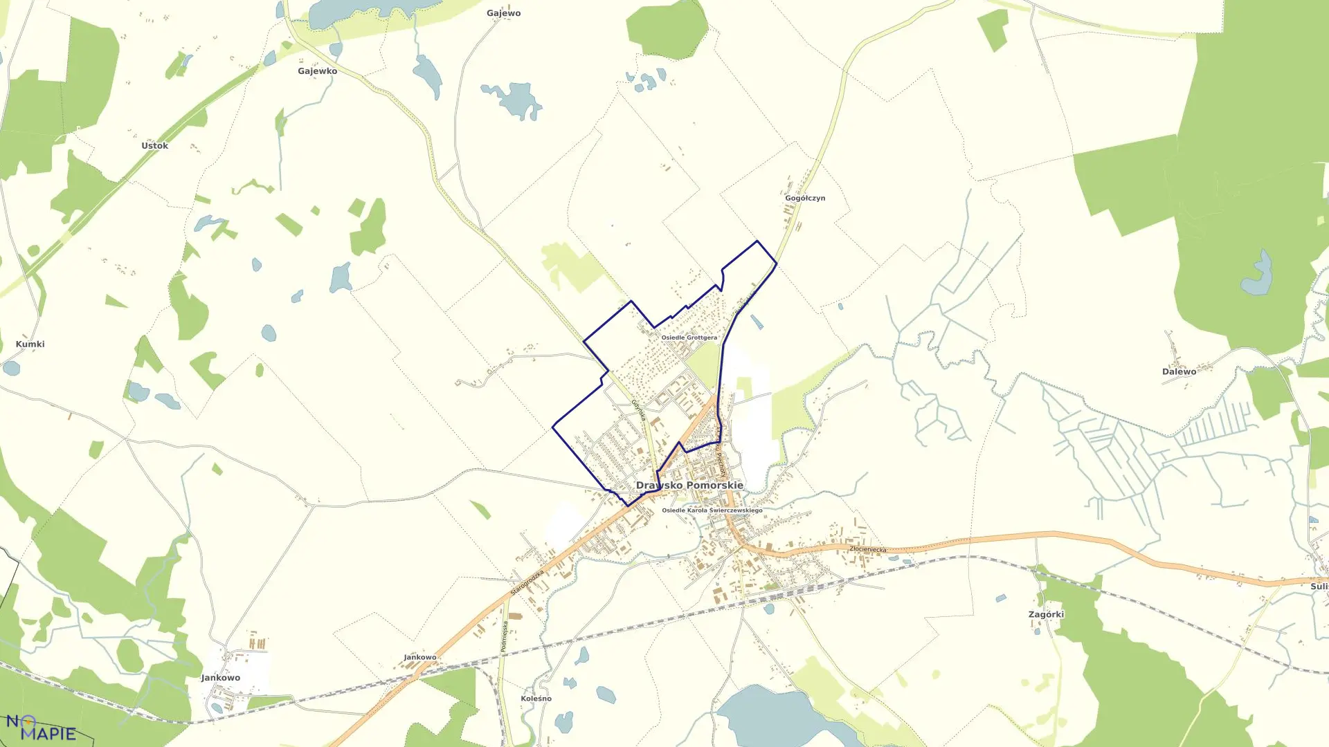 Mapa obrębu Drawsko Pom.-6 w gminie Drawsko Pomorskie